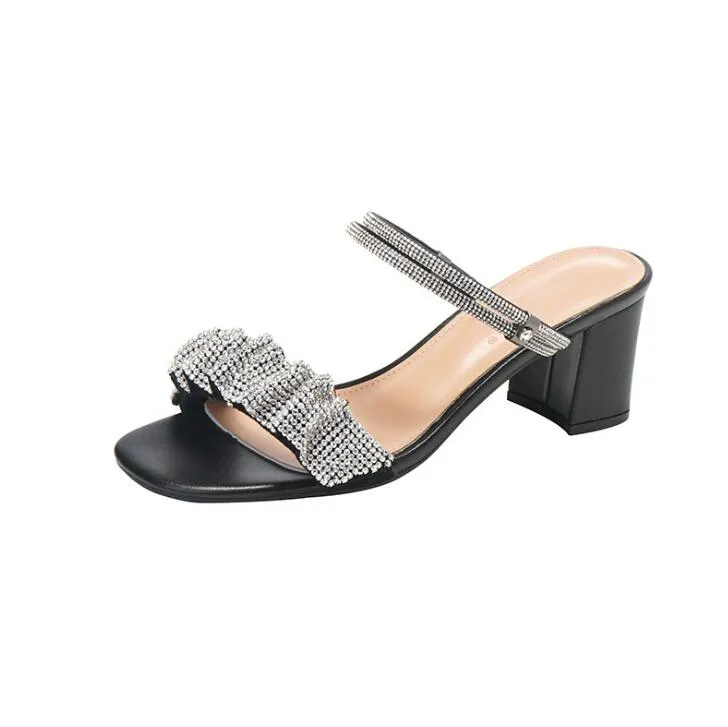Petite Rhinestone Strap Sandals GS310