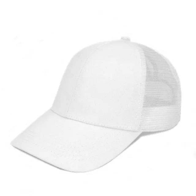 Ponytail Baseball Cap Women Messy Bun Baseball Hat Snapback Camouflage Mesh Cap Spring and Summer Camo Outdoor Hat